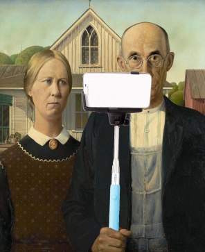 selfie-stick-american-gothic